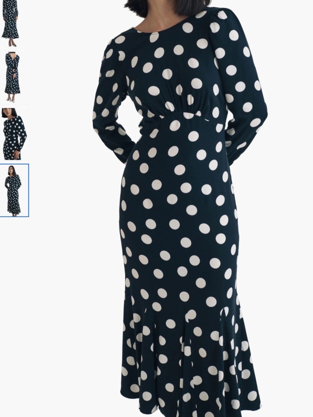 Nobody's Child Sally Polka Dot Long Sleeve Mermaid Dress, size 10